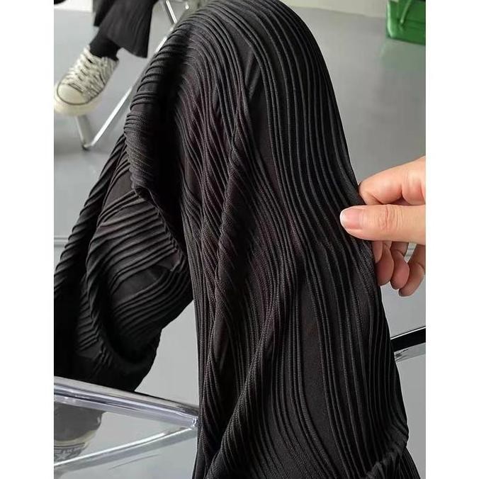 Celana Kulot Salur/Cullot Pants Wanita Karet Lembut Melar  Putih  Panjang Katun Hitam