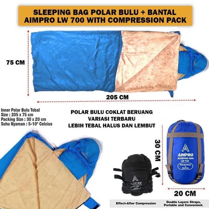 DB109 >> Sleeping Bag Polar Bulu Sleping Bag Gunung SB Bulu Tebal Sliping Bag