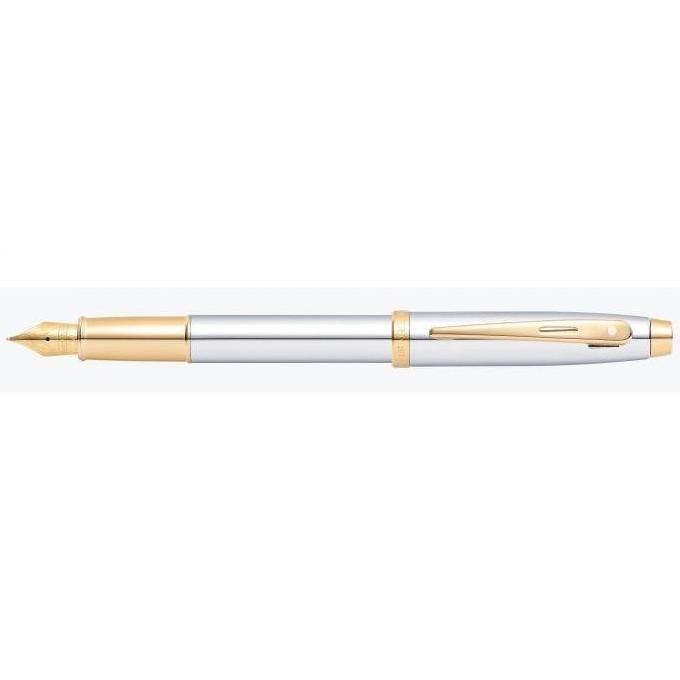 Sheaffer 100 Chrome With Gold Tone Fountain Pen