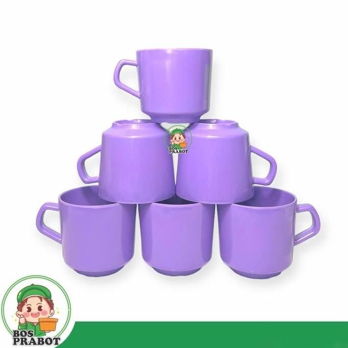 Mug Mini Melamin 200Ml 6 Pcs / Cangkir Ungu / Mug Mini Pink Kitchenware