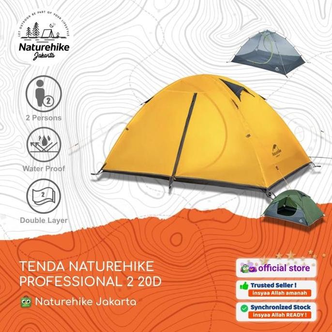 Tenda Professional 2 20D Naturehike Nh15Z006-P 2P Orang Camping