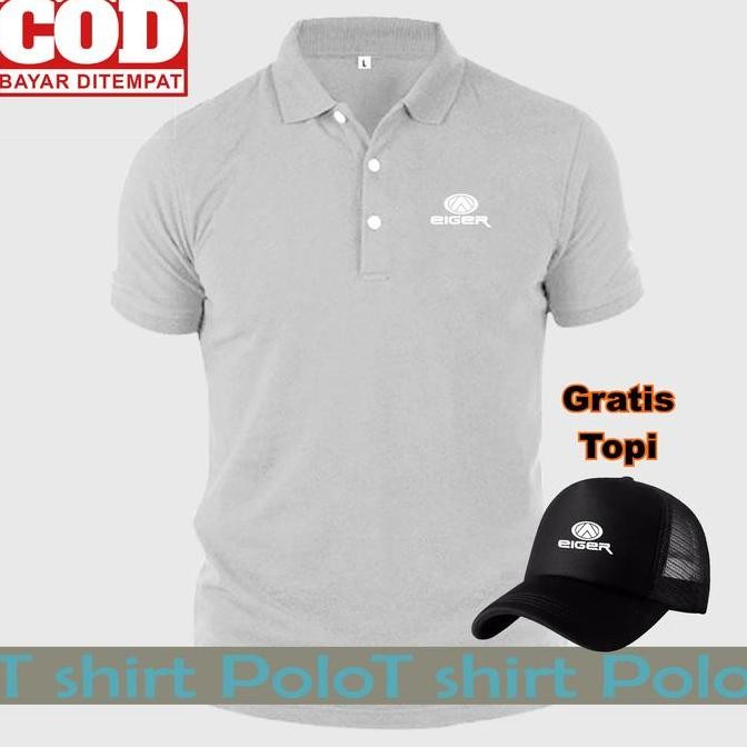 DI100 >> Baju Polo Pria ( gratis topi ) polo distro EGR USA White / polo distro pria / kaos polo / p