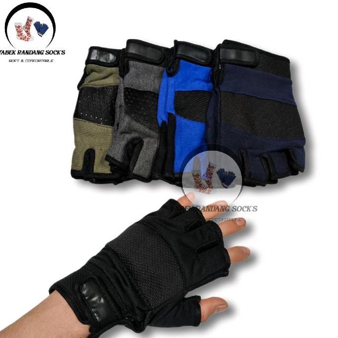 DF171>> GROSIR (6&12 PASANG) SARUNG TANGAN MOTOR BUNTUNG GYM FITNES/SARUNG TANGAN MOTOR/SEPEDA steng