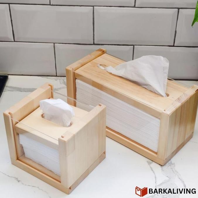 Espero Tissue Box Kotak Tempat Tisu Aesthetic Kayu Akrilik