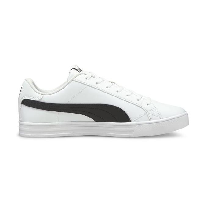 PUMA Sepatu Training Smash Vulcanised V3 Low White-Black
