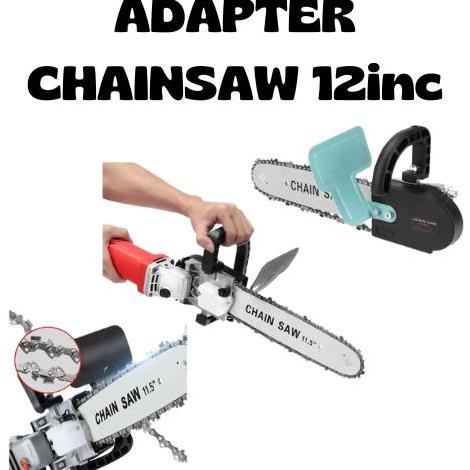 MYMO- ADAPTER MINI CHAINSAW 12inc PLUS GERINDA 4inc Mesin Gergaji Kayu Belah Kayu Chainsaw Mini List