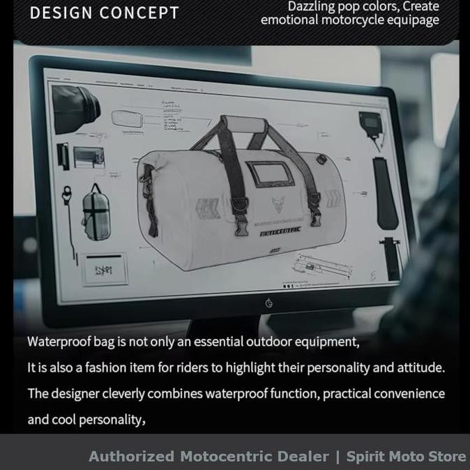 Motocentric Waterproof Motorcycle Touring Duffle Bag | Tas Jok Motor Riding Dry Bag Kedap Air