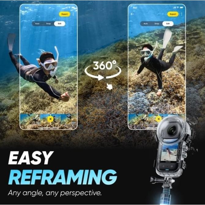 Invisible Dive Case Diving Waterproof Invisible Untuk Insta 360 X3
