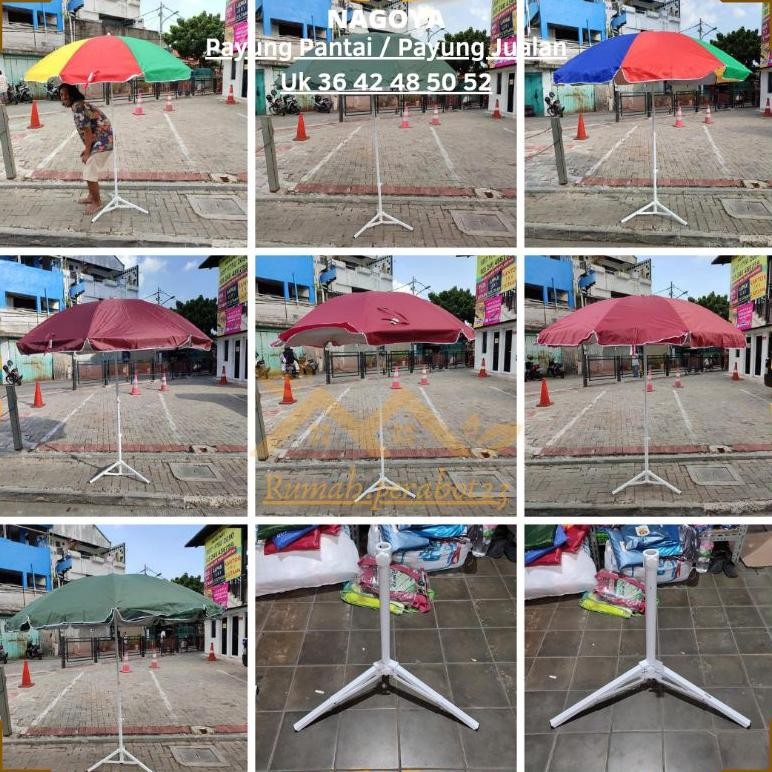 NAGOYA Payung Pantai Ukuran 36 42 46 48 50 52  / Payung Tenda / Payung Jualan / Payung Pantai Double