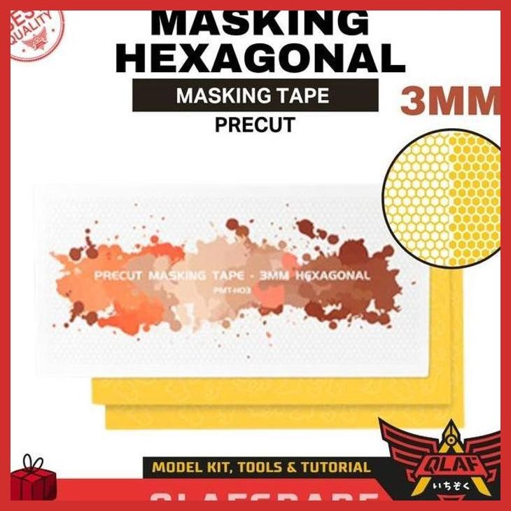 (GUNDAM) MASKING HEXAGONAL 3MM DSPIAE PRECUT MASKING TAPE PMT-H03 SIAP KIRIM