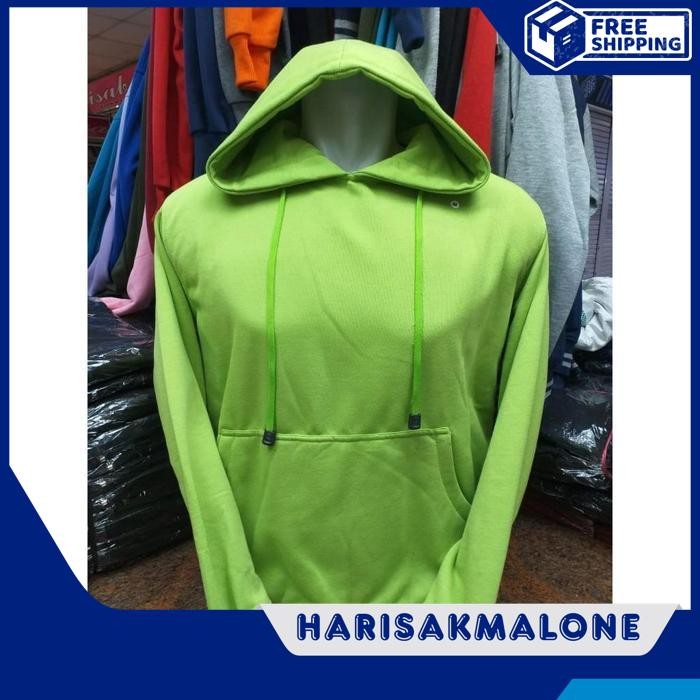 GRATIS ONGKIR JAKET HOODIE JUMPER SWEATER DISTRO HIJAU STABILO IJO NEON BANYAK WARNA SABLON BORDIR P