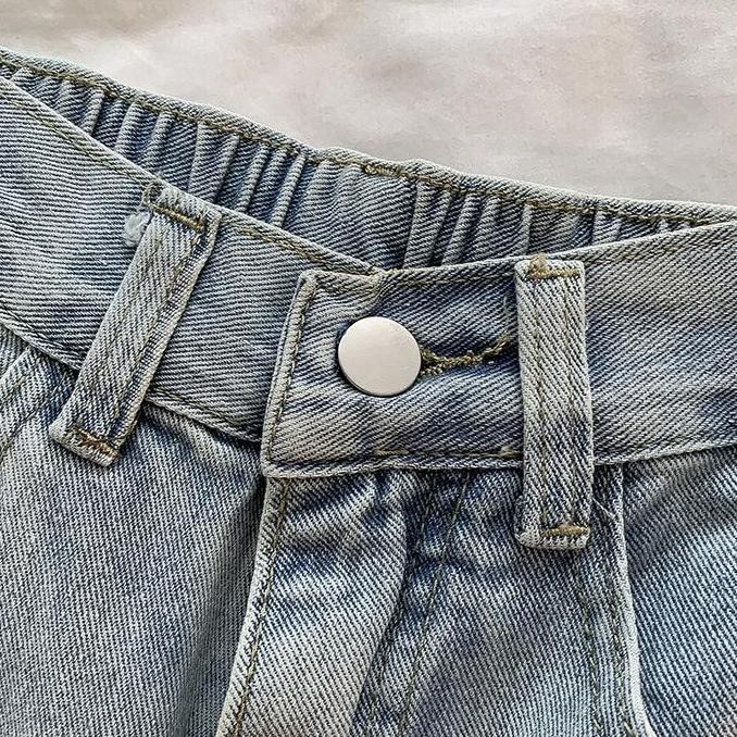 Promo [Mein][Ready Stock] Celana Jeans Karet Casual Wanita Panjang 4017Zz Boyfriend Hitam Waist Cod