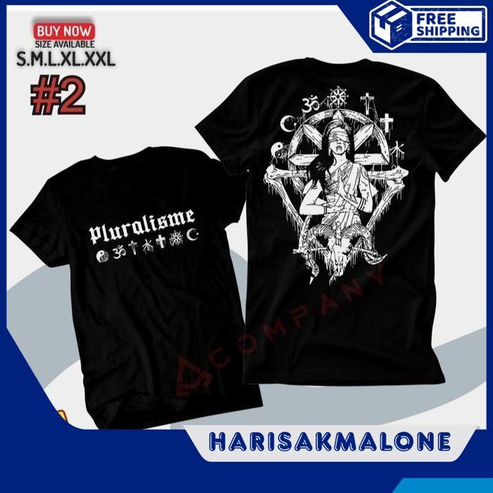 TERMURAH KAOS TSHIRT BAJU MURAH COMBED 30S DISTRO PLURALISME BAPHOMET SABLON BORDIR POLOS CUSTOM IND