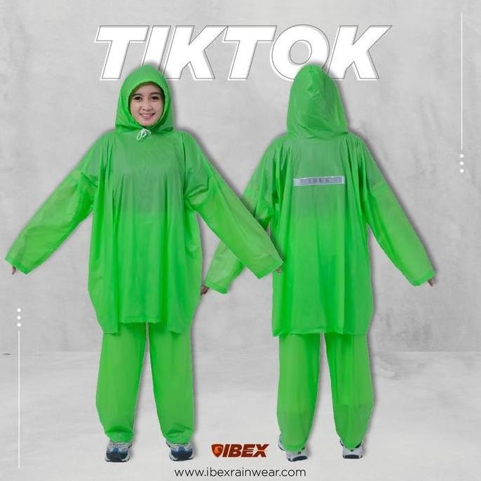 Jas Hujan Ponco Lengan Celana Tiktok Ibex Ukuran Jumbo