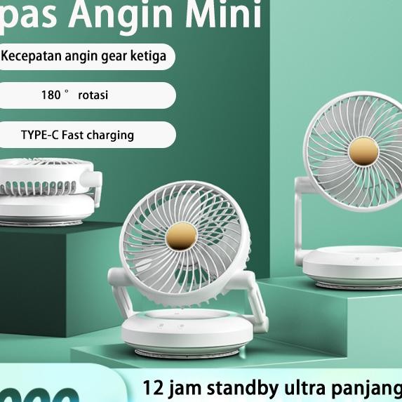 Kipas Angin Mini Led Foldable Desn Kipas Angin Dinding Typec Kipas Angin