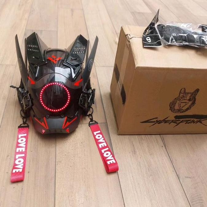 Cyberpunk Mask V6 LED berbagai varian High Quality Cyberpunk Helmet Techwear