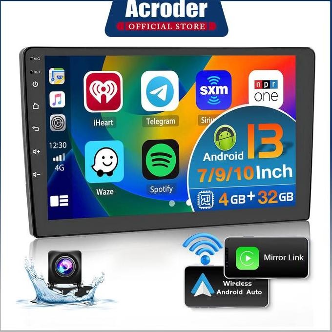 Ada Kipas PendinginAcroder Head Unit Android 13 Mobil 4G+64G 7/9/10 Inch Ips Layer Dengan Kamera Mun