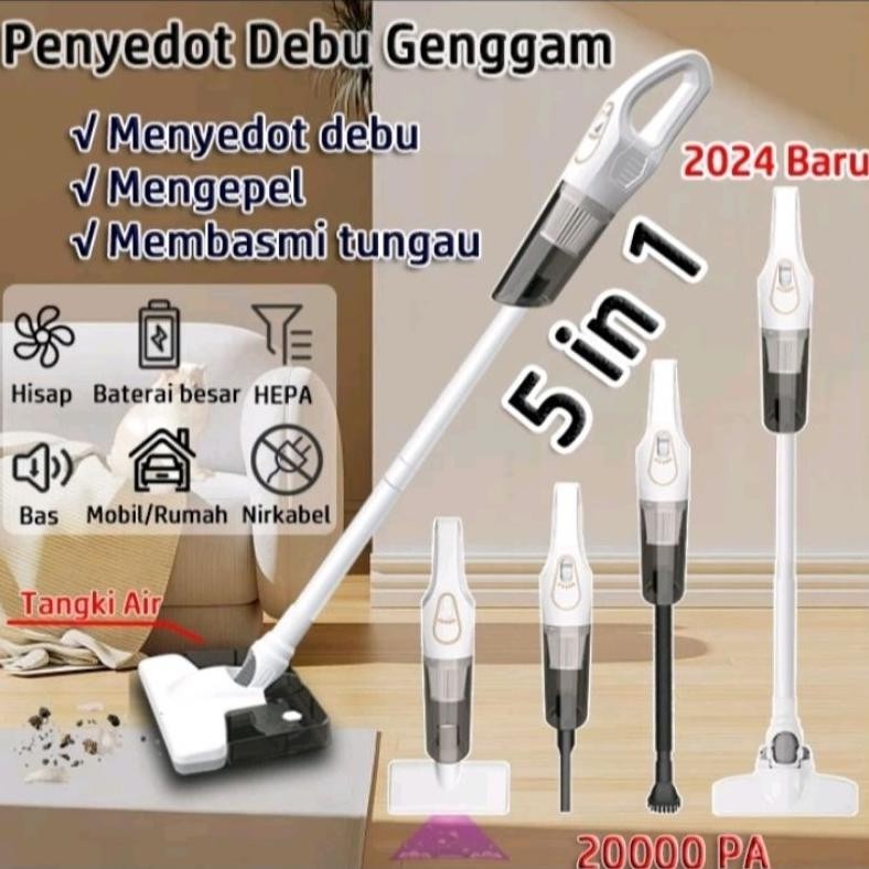 Vacum Cleaner 5 IN 1 Penyedot Debu Portable Cordless Multifungsi / Alat Pel Lantai / Sapu Lantai Oto