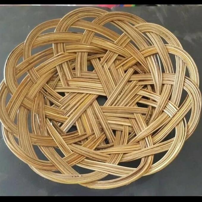 Piring lidi anyam / Rotan / anyaman isi 12pcs ( 1 lusin ) ISW