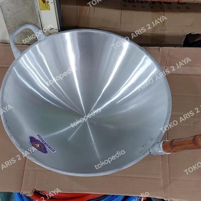 Kuali Gagang Kayu Aluminium Super Tebal Wl 18 | Wajan Mie Anti Lengket