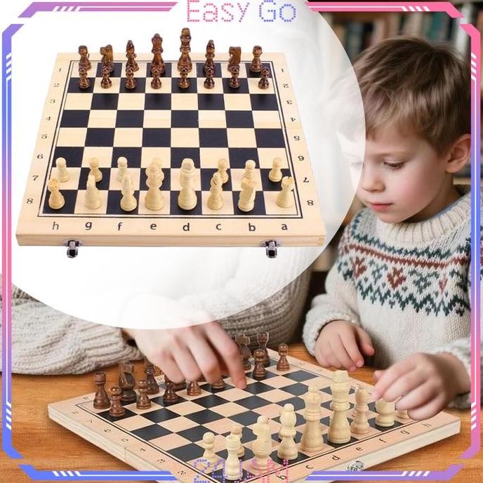 Papan Catur Kayu Catur Kayu Internasional Papan Catur Lipat Chess Board Magnetic 39*39cm Catur Lipat