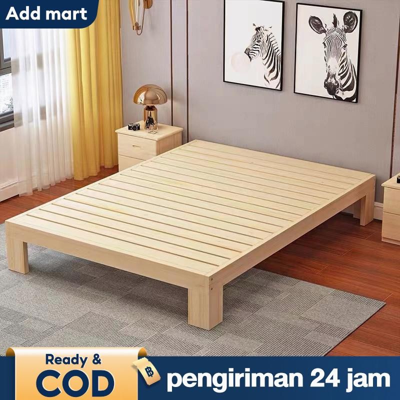 180Cm Dipan Lantai Tempat Tidur Kayu Asli Tempat Tidur Kayu Tempat Tidur Minimalis