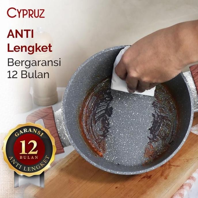 Cypruz Wajan Set Keramik Anti Lengket Panci Set Murah Marble Lengkap