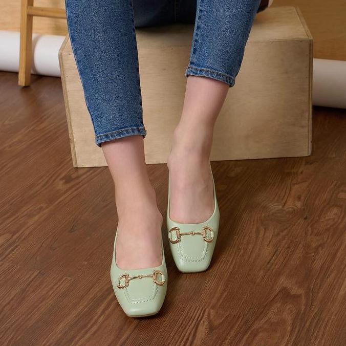 Promo NCY Shoes Sepatu Wanita GEORGIA Flatshoes Warna Hijau COD
