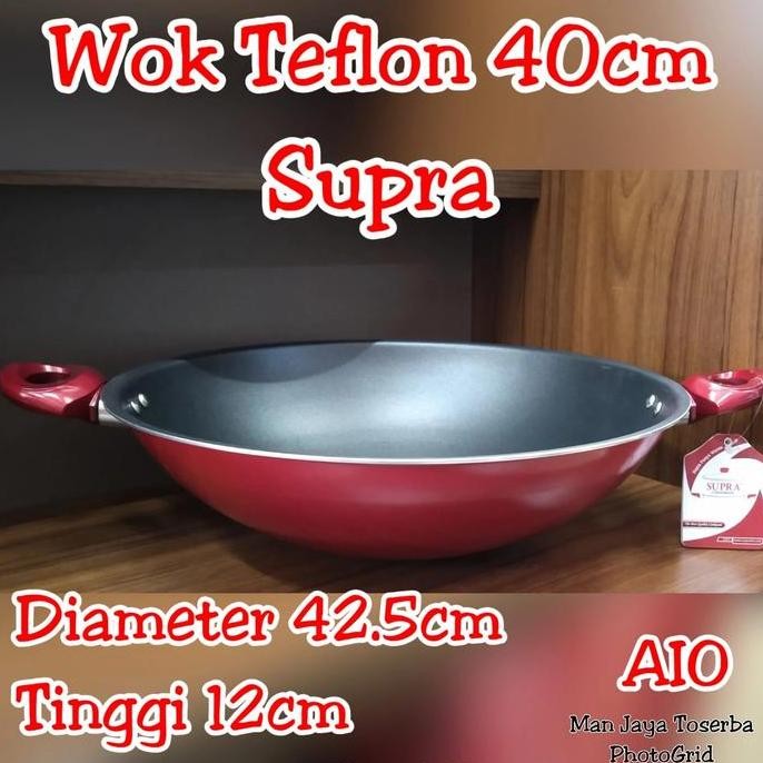 Wajan / Kuali Wok Teflon Supra 40Cm