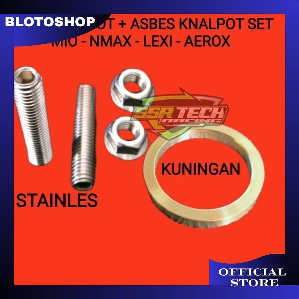 Baud Mur Tanam Asbes Knalpot Mio Nmax Aerox Lexi Set Promo