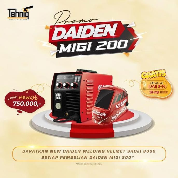 BELLYARD Mesin Las Mig Inverter Welding Machine Daiden MIGi 200 A