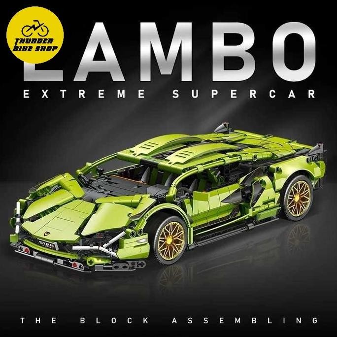 Remote Control RC Car Lego Lamborghini 1:14 DIY Mainan Rakit Mobil