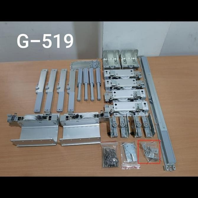 Rel roda sliding door lemari G519 HARFIT 3D + rel 3.5m SD 053 V Soft C