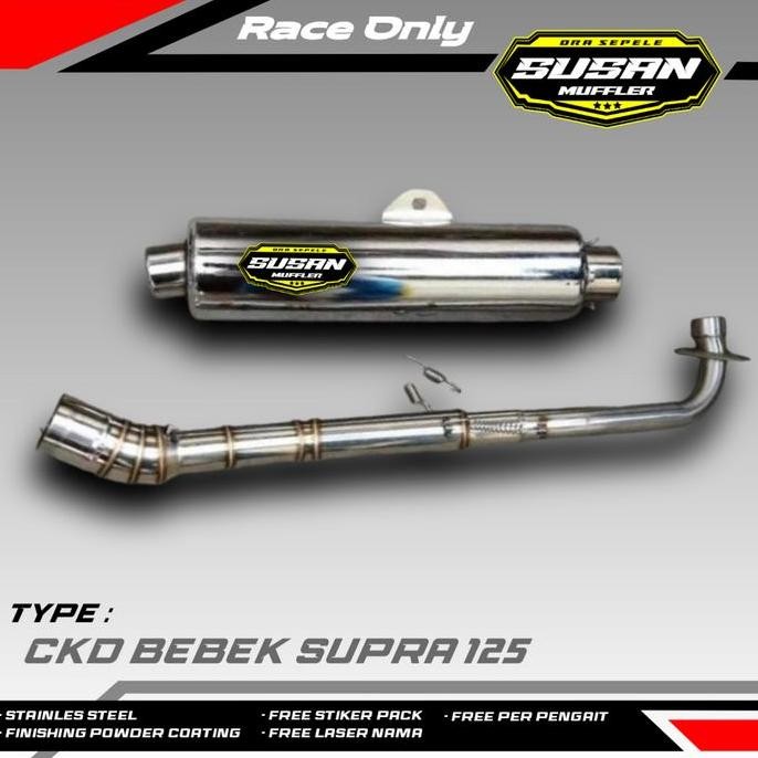 Knalpot Standar Racing CKD Bebek Supra 125 (Full stainless) Original Susan Muffler