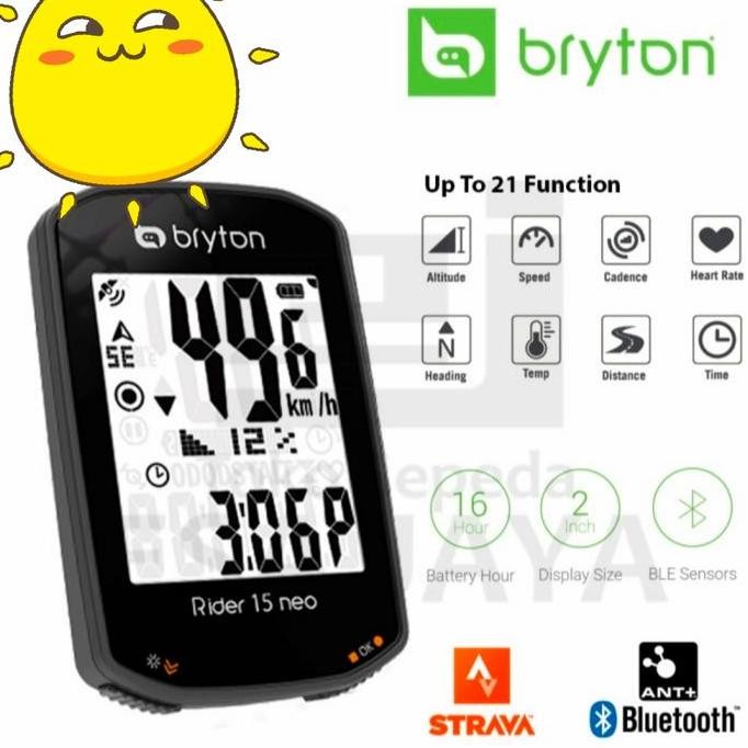 BRYTON RIDER 15 NEO C-Comp GPS Cadence Bike Computer Speedometer Bryton Rider 15 Neo Bundle GARANSI 
