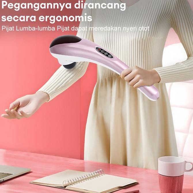 NANSO- Alat pijat lumba-lumba, alat pijat elektrik untuk bahu dan leher, alat pijat getaran genggam 