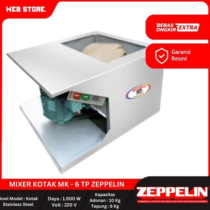 NANSO Mesin Pengaduk Adonan Roti Bakmi Bakpao 10Kg / Mixer Kotak MK-6TP Zeppelin
