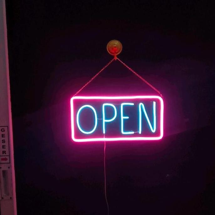 Custom Neon Flex Logo OPEN Lampu Neon Sign