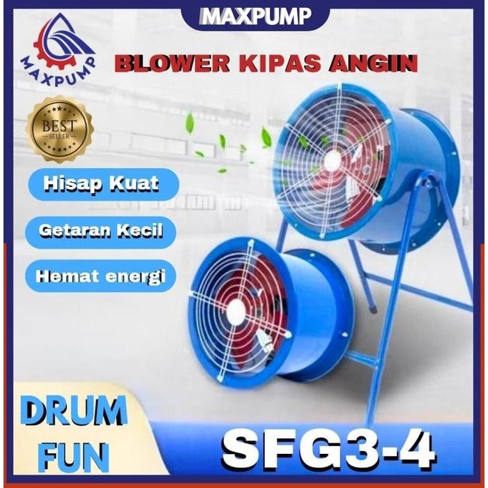 MAXPUMP SFG3-4 Blower Angin Exhaust Fan 14inch Fan Aksial Kipas Angin Aliran Aksial blower  penyedot