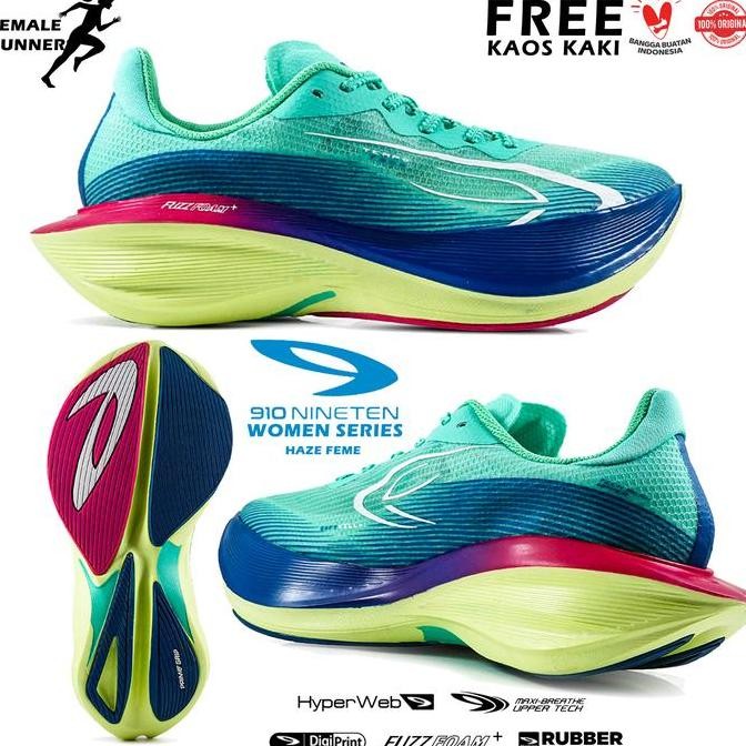 Sepatu Lari Wanita 910 Nineten Haze Tempo Feme Original Sepatu Running Khusus Wanita Perempuan Merk 
