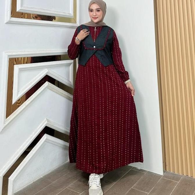 Sahara Gamis Rompi Katun Motif Fashion Muslim Wanita Kekinian