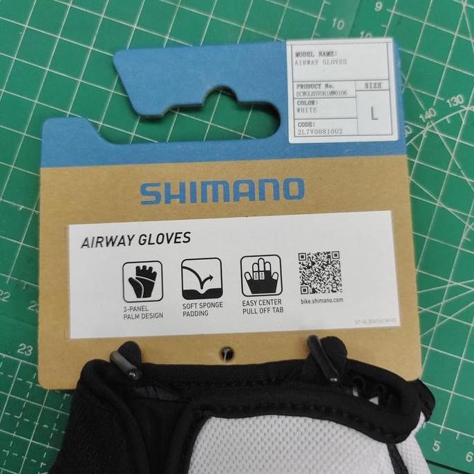 Sarung Tangan Sepeda Shimano AIRWAY GLOVES White Size L