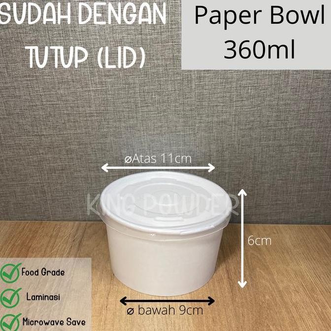 KHUSUSOJOL Paper Bowl 360ml/500/650/800/Rice Bowl/Tempat Nasi/BOWL+LID
