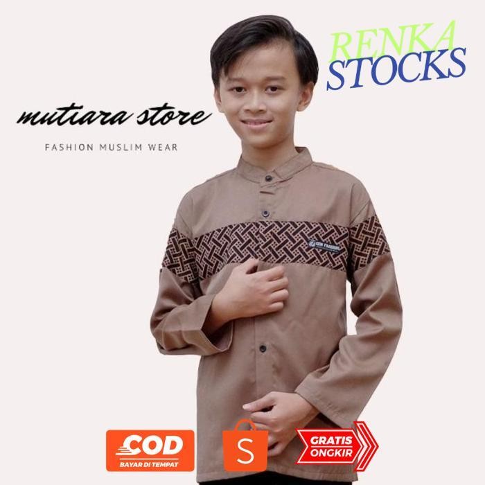 SD83 Koko anak / koko anak tanggung pria lengan panjang / koko  anak hadroh el rumi Termurah