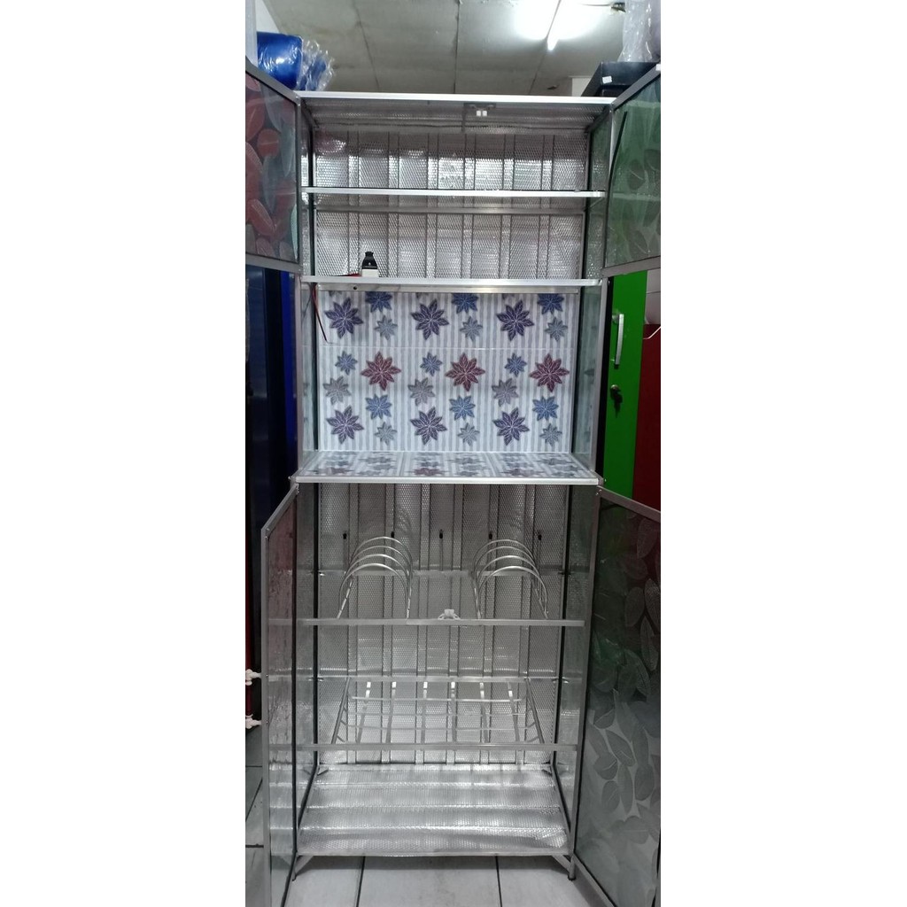 RAK PIRING LEMARI DAPUR ALUMUNIUM 2 PINTU