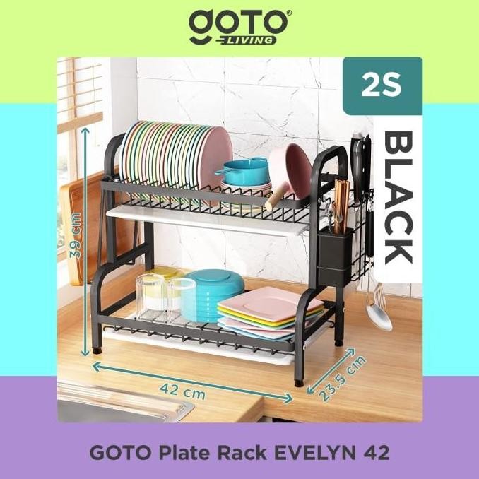 Goto Evelyn Rak Serbaguna Pengering Cuci Piring Dapur Susun Wastafel