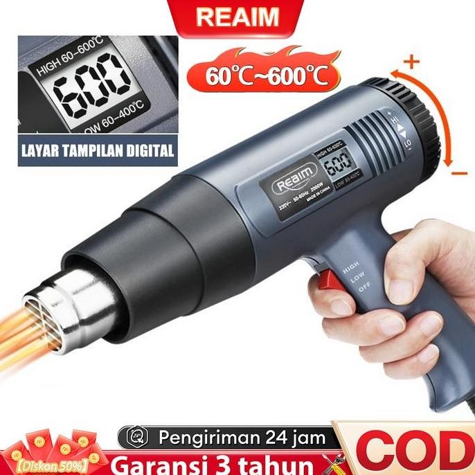 ENRIO CODREAIM Heat Gun 220V Hot Gun 2000W / Alat Pemanas / pemanasan cepat 60-600 Pemanas Stiker He