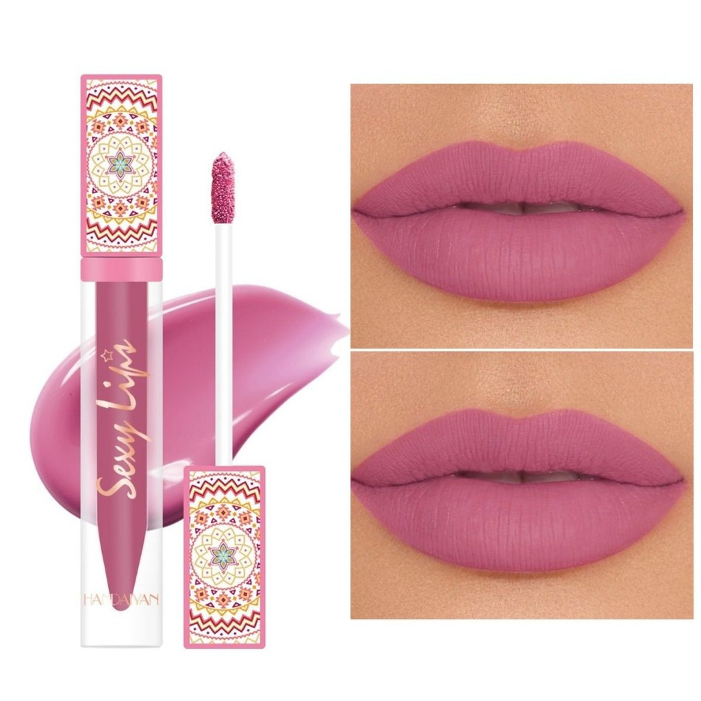 Lipstik Beludru Retro Bohemian Ungu Pink Matte Niche Tahan Lama Lip Gloss Pink Merah Warna Bibir