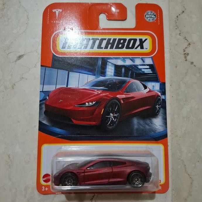 matchbox tesla roadster merah