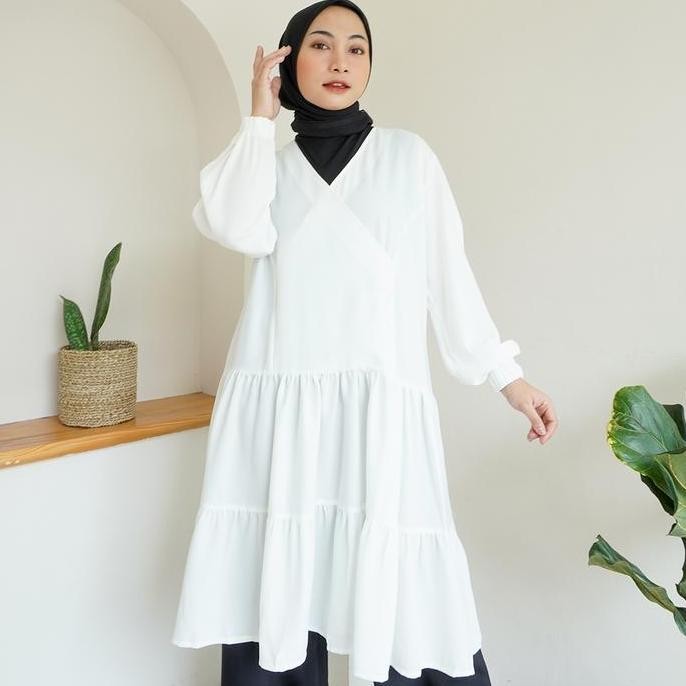 Darla Midi Dress/Tunik B5010155 By Sonia Basic Tunik Premium Wanita / Tunik Midi Polos Wanita